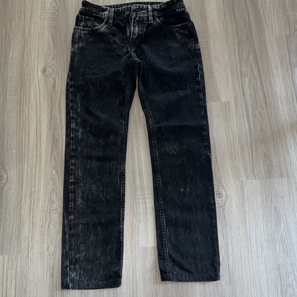 Guess 1981 Men’s Jeans In Acid Washed Black, Size 30